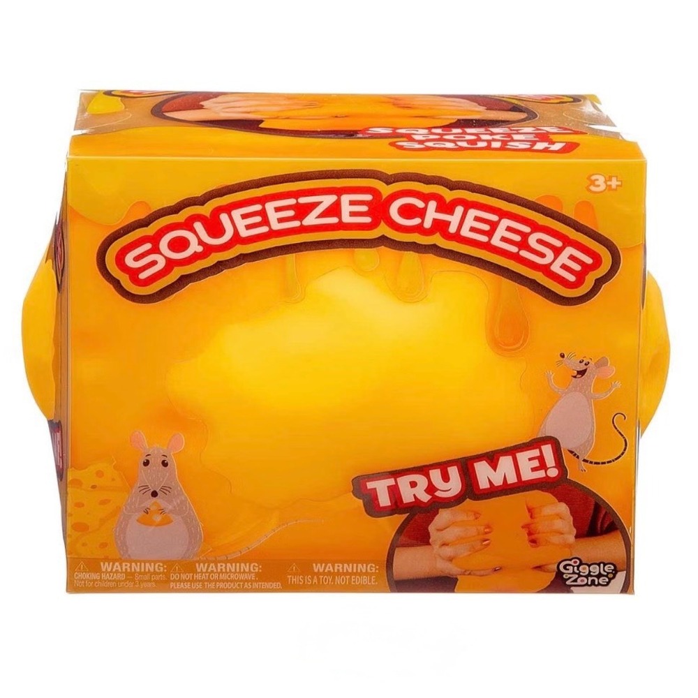 New Giggle Zone Squeeze Cheese Fidget Toy XL Jumbo Viral Squishy Stress Relief
